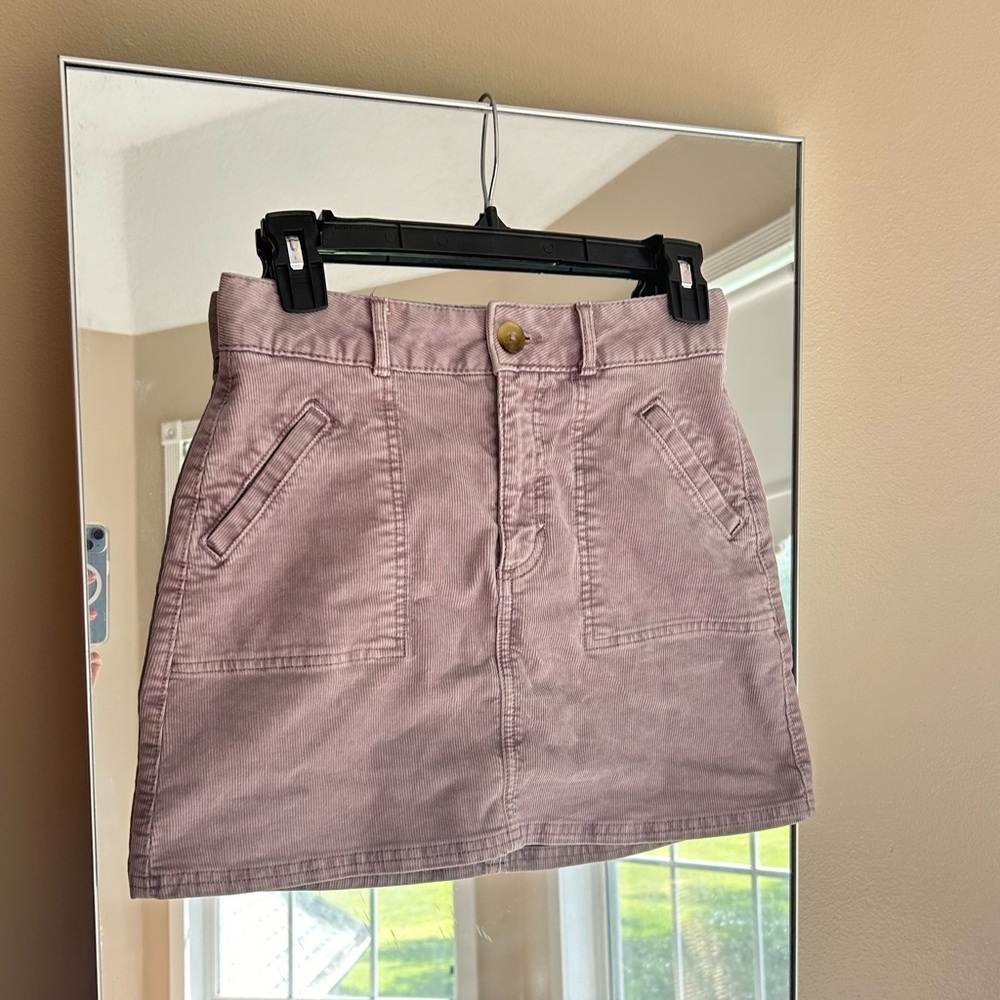 American Eagle Purple Corduroy Mini Skirt, size 00